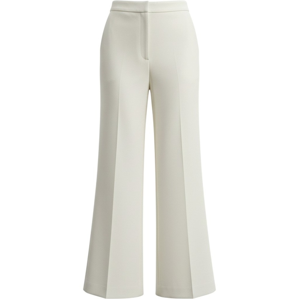Pearl by Lela Rose Wide Leg Trousers Womens Ivory Cream Dress Pants High Rise